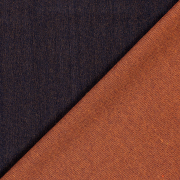 oranje denim stof