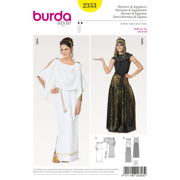 Romeinse en Egyptische dame (maat 32-44) Burda 2353