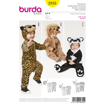 dierenpakjes (maat 74-98) Burda 2355
