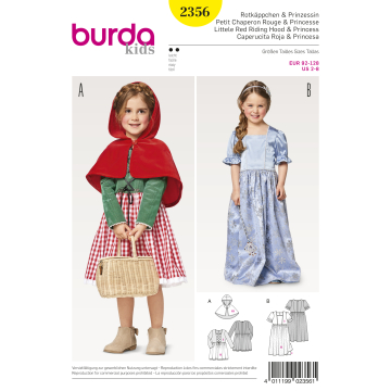 roodkapje en prinses (maat 92-128) Burda 2356