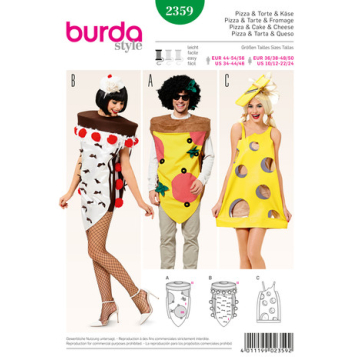 pizza, taart en kaas (dames 36/38-48/50, heren 44-54/56) Burda 2359
