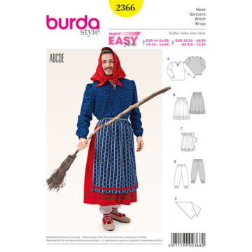 heks (dames 32/34-48/50, heren 44-54/56) Burda 2366