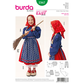 heks (maat 110-152) Burda 2367