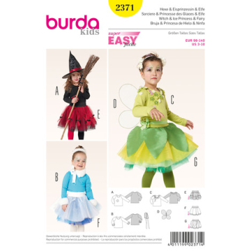 heks, ijsprinses en fee (maat 98-140) burda 2371