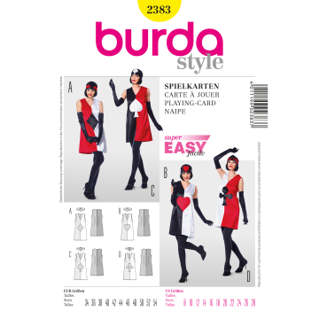 speelkaarten (maat 34-54) Burda 2383
