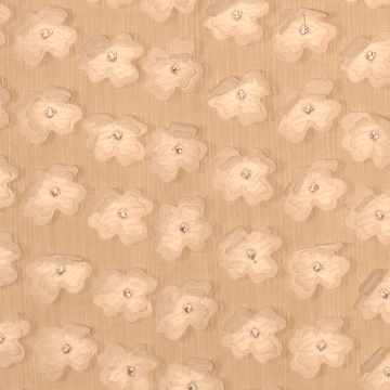 ecru crepe chiffon brode de luxe