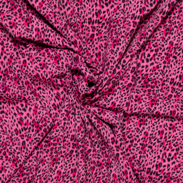 cerise travel met stretch bedrukt met zwart minipanter dessin