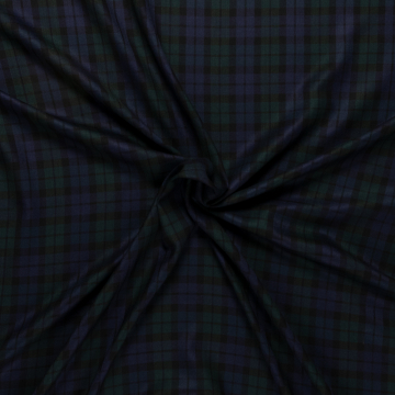 blauw groen zuiver wol tartan ruit italiaans import