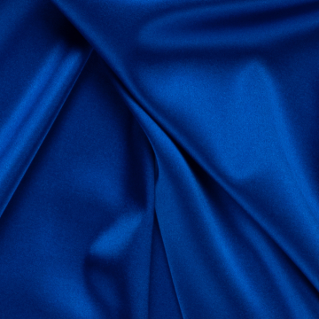 koningsblauw stretch zijde crepe satijn Italiaans import