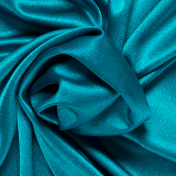 zeeblauw stretch crepe reversible satijn Italiaans import