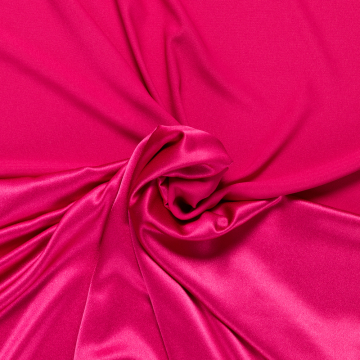 fuchsia stretch crepe reversible satijn Italiaans import