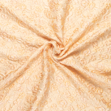 roomgeel pastel met geel pastel room bloem dessin jacquard italiaans import