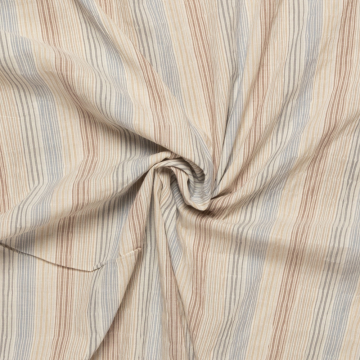 cloque zand bruin denimblauw fijn gestreept italiaans import
