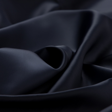 donkerblauw stretch satijn stof