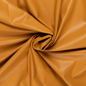 donker oker imitatieleer stretch met camel suedine rug