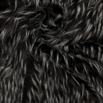 zwart lichtgrijs fancy fur imitatiebont 