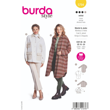 mantel en jasje (maat 36-46) Burda 5794