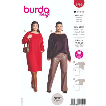 jurk en sweater (maat 44-54) Burda 5796