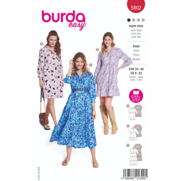 jurk (maat 34-48) Burda 5802