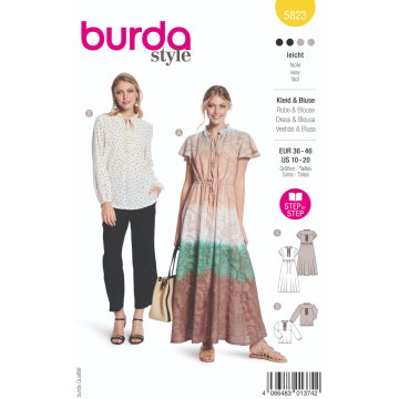 blouse en jurk (maat 36-46) Burda 5823