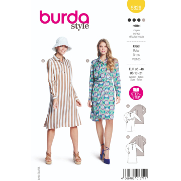 jurk (maat 36-48) Burda 5826