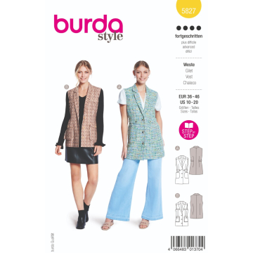 gilet (maat 36-46) Burda 5827