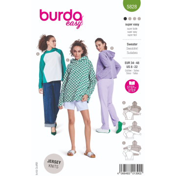hoodie (maat 34-48) Burda 5828