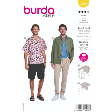 overhemd en jasje (maat 48-58) Burda 5842
