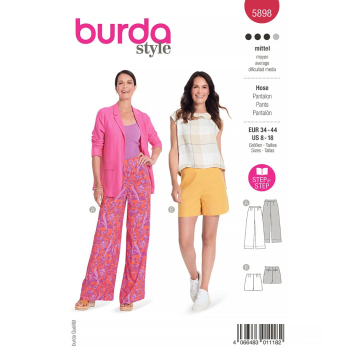 broek en short (maat 34-44) Burda 5898