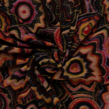 zwart rood geel roze mandala dessin vervilte wol italiaans import