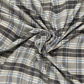 zwart grijs blauw room geruit brushed voor jassen