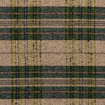 wintermantel ruit beige lime en donkergroen