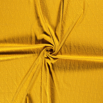 okergeel stretch jacquard jersey