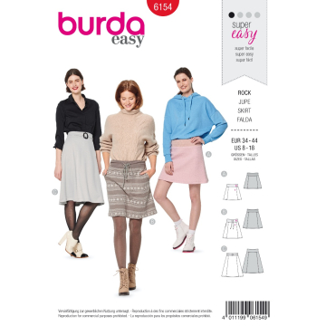 rok (maat 34-44) Burda 6154