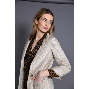 FT beige room gestepte stof Italiaans import