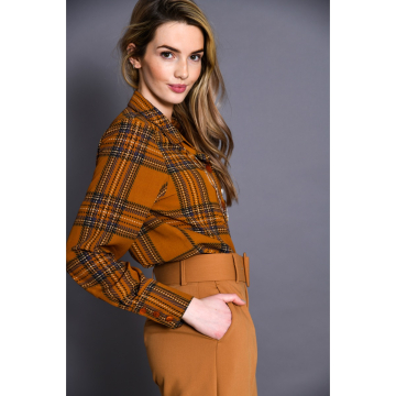 FT camel viscose stof met ruit dessin Italiaans import