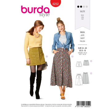 rok (maat 34-44) Burda 6252