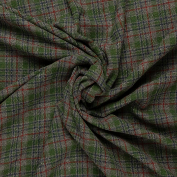 groen geruit zuiver wollen stof Italiaans import