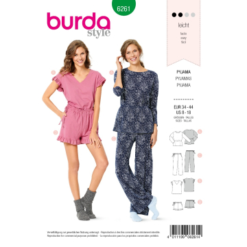 pyjama (maat 34-44) Burda 6261