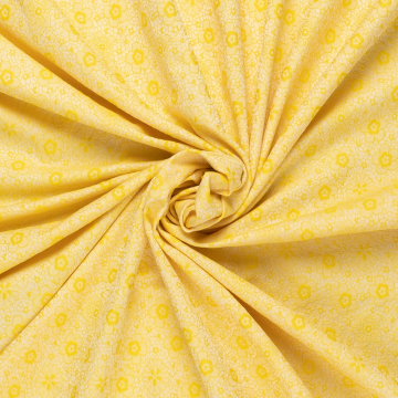 wit kanarie geel jacquard met bloemen Italiaans import