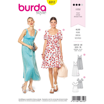 zomerjurk (maat 32-44) Burda 6312