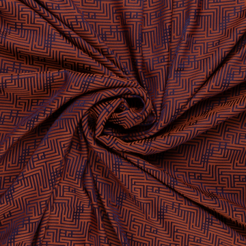Italiaans stretch jacquard stof brique inktblauw