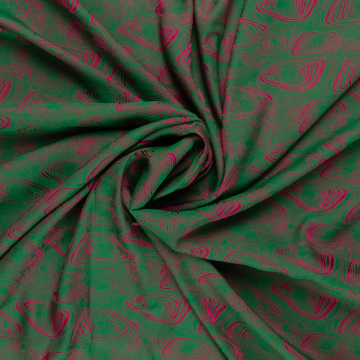groen fuchsia abstract cirkels jacquard stof Italiaans import