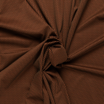 zwart bruin pied de poule stretch punta di roma stof Italiaans import