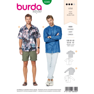 overhemd (maat 46-60) Burda 6349