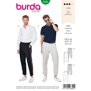 broek (maat 46-56) Burda 6350