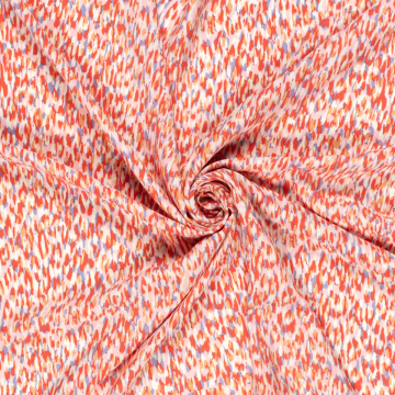 viscose poplin stof abstract bedrukt rood