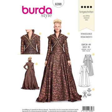renaissance jurk (maat 34-44) Burda 6398