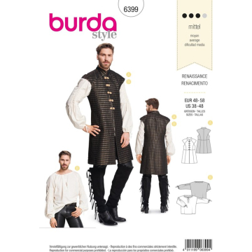 renaissance jas en hemd (maat 48-58) Burda 6399