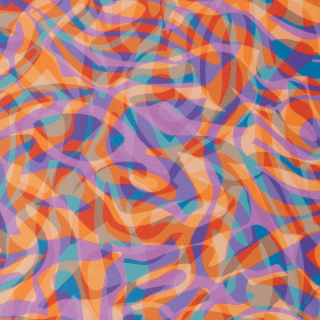 oranje cool viscose stof Italiaans import fantasie bedrukt